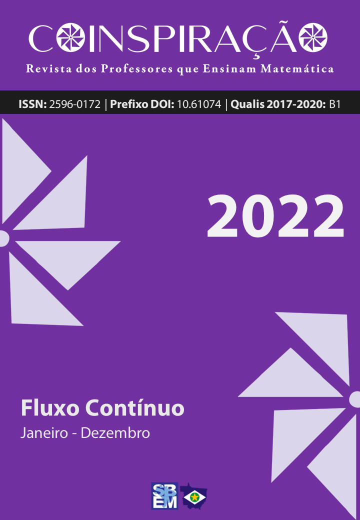 					View Vol. 5 (2022): COINSPIRAÇÃO - Revista dos professores que Ensinam Matemática
				